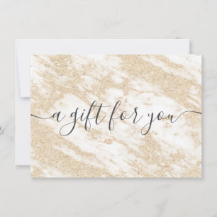 Rendy white marble gold glitter gift certificate
