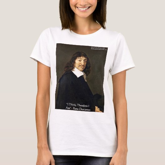 Rene Descartes "Ik denk daarom" Gifts & Kaarten T-shirt (Voorkant)