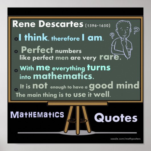 Rene Descartes Mathematics Posters Citaten (Voorkant)