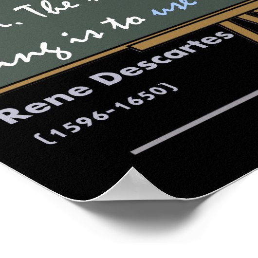 René Descartes Mathématiques Affiches Citations (Coin)