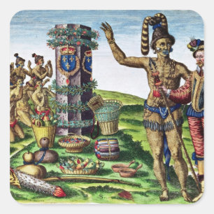 Rene Goulaine de Laudonniere en Chief Athore Vierkante Sticker