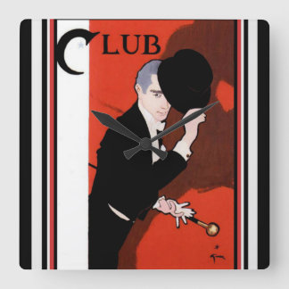 Rene Gruau Club Wall Clock Vierkante Klok