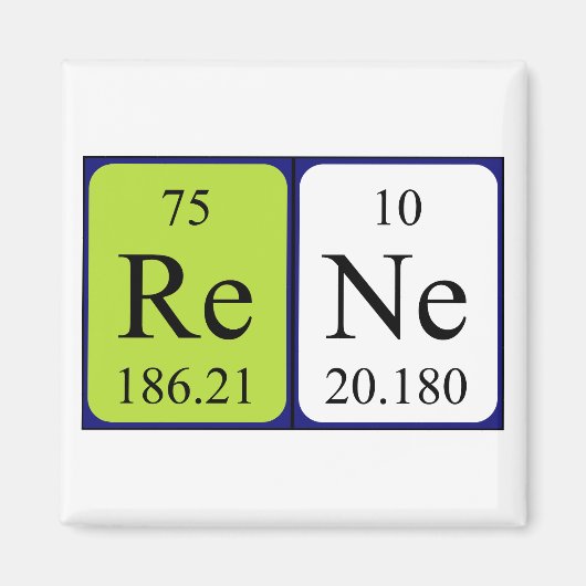 Rene periodiek table name magnet magneet (Voorkant)