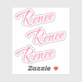Renee Nom décoratif en rose x3 Sticker (Feuille)
