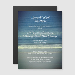 Reneing Vows Beach Ceremony Ocean Background Magnetische Uitnodiging