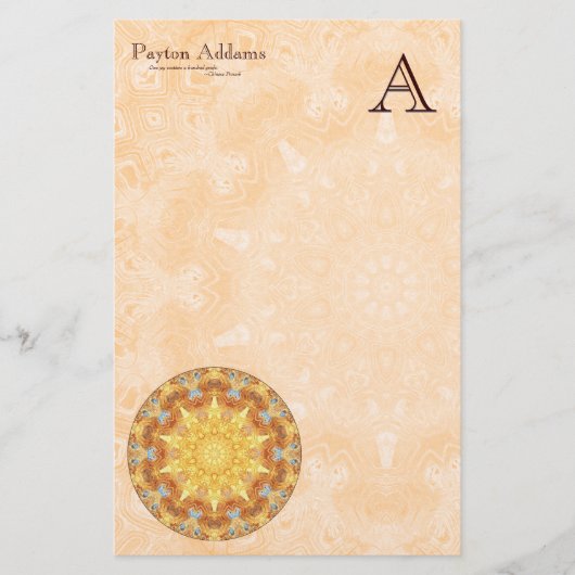 Renewal Mandala Monogram Stationery Briefpapier (Voorkant)