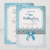 Renewing Wedding Vows Elegant Uitnodiging, Elegant Kaart (Voorkant / Achterkant)