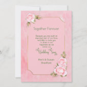 Renewing Wedding Vows, Pink Roses, Elegant Kaart (Voorkant)