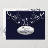 Renewing Wedding Vows - Uitnodigingen - Navy Flora (Voorkant / Achterkant)
