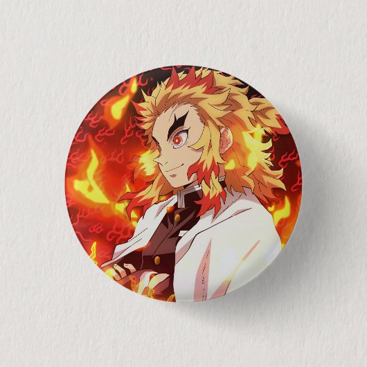 Rengoku Kyojuro Ronde Button 3,2 Cm (Voorkant)