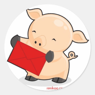 Renkoo wenst u rijkdom, renkoo.com ronde sticker