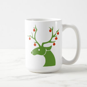 Renne avec la tasse de café d'ornements