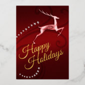 Renne de carte de vacances rouge (Recto)