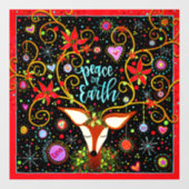 Renne de la paix sur Terre ! Autocollant pour fenê (Feuille)