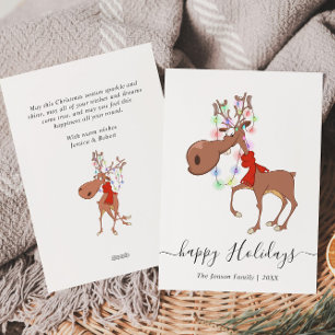 Renne drôle Joyeux Noël Carte de vœux