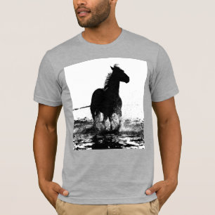 Rennend Paard Heather Grijs Elegante Moderne Pop A T-shirt