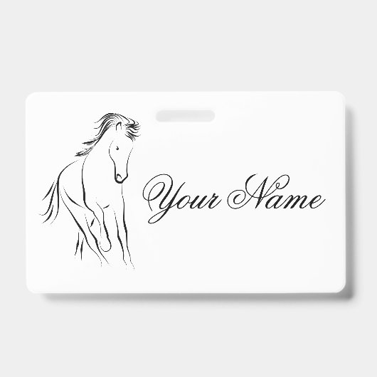 Rennend paard in zwarte kleur badge (Voorzijde)
