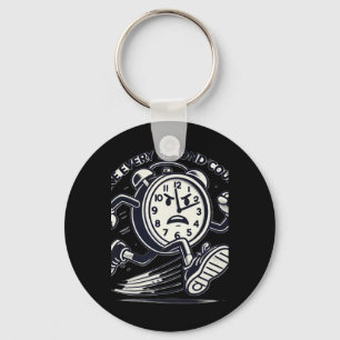 Rennende klok Maak elke seconde tellen Sticker Sleutelhanger