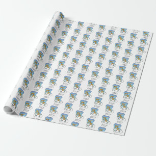 Rennende Oefening Rendier Kerstmis Cadeaupapier
