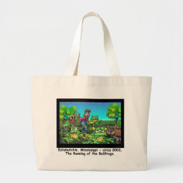 Rennende Stierkikkers Grappige Cadeaus/Verzamelobj Grote Tote Bag