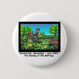 Rennende Stierkikkers Grappige Cadeaus/Verzamelobj Ronde Button 5,7 Cm