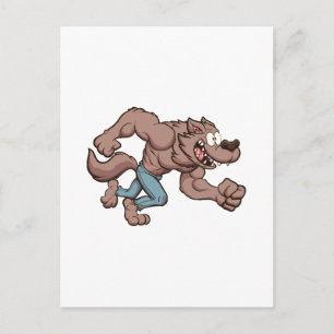 Rennende weerwolf briefkaart