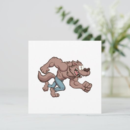 Rennende Weerwolf Kaart (Staand voorkant)