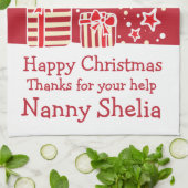 Rennes de Noël ajouter un message serviette de cui (Plié)