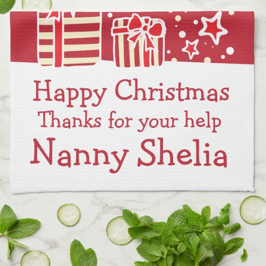 Rennes de Noël ajouter un message serviette de cui (Plié)