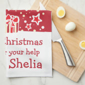 Rennes de Noël ajouter un message serviette de cui (Quart Plié)