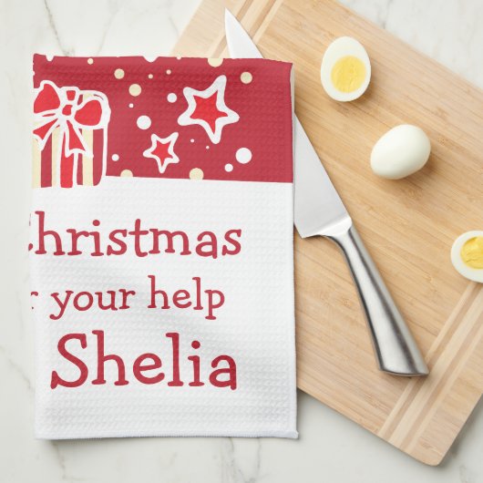 Rennes de Noël ajouter un message serviette de cui (Quart Plié)