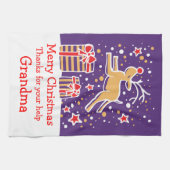 Rennes de Noël ajouter un message serviette de cui (Horizontal)