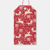 Rennes de Noël avec étiquette cadeau d'oiseaux (Devant)