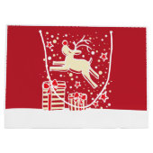 Rennes de Noël en train de danser sur un sac cadea (Dos)