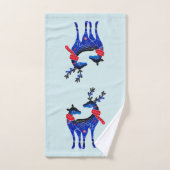 Rennes de Noël nordiques bleus Paire (Serviette à main)