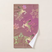 Rennes et flocons de neige avec nom (Serviette à main)