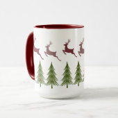 Rennes et pins festivals Mug de Noël (Devant gauche)