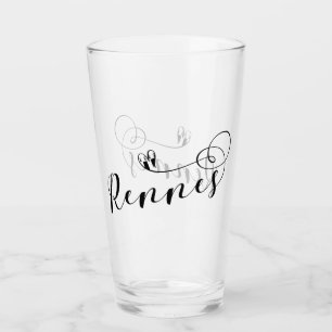 Rennes Flag in Heart, Roazhon Brittany Glas