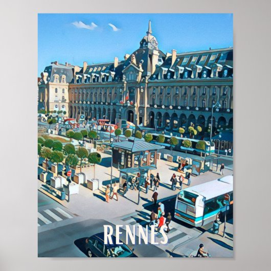 Rennes Foto van Vintage Poster (Voorkant)
