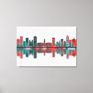 Rennes France Skyline Canvas Afdruk