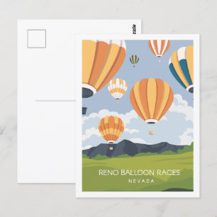 Reno Balloon Race Nevada Travel Place Illustratie Briefkaart