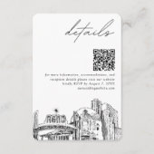 Reno bruiloft skyline kleine details QR-code RSVP Informatiekaartje (Voorkant)