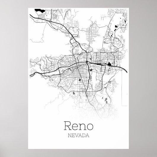 Reno Map - Nevada - City Map Poster (Devant)