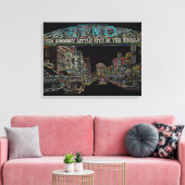 RENO NEVADA  COLORFUL Neon Art Canvas Afdruk (Insitu (Woonkamer))