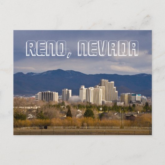 Reno Nevada Downtown Skyline Briefkaart (Voorkant)