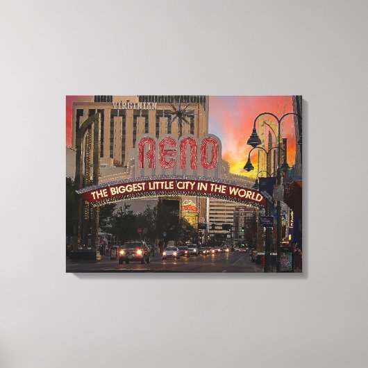 Reno, Nevada, Impressionisme Style Canvas Afdrukke (Voorkant)