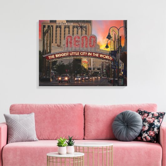 Reno, Nevada, Impressionisme Style Canvas Afdrukke (Insitu (Woonkamer))