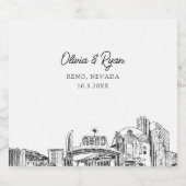 Reno Nevada Mariage Champagne Étiquette personnali (Étiquettes simples)