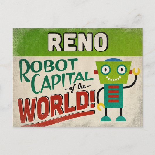 Reno Nevada Robot - Funny  Briefkaart (Voorkant)