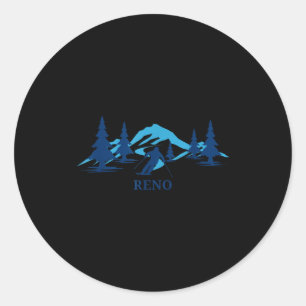 Reno nevada skigebied skiën skier ronde sticker